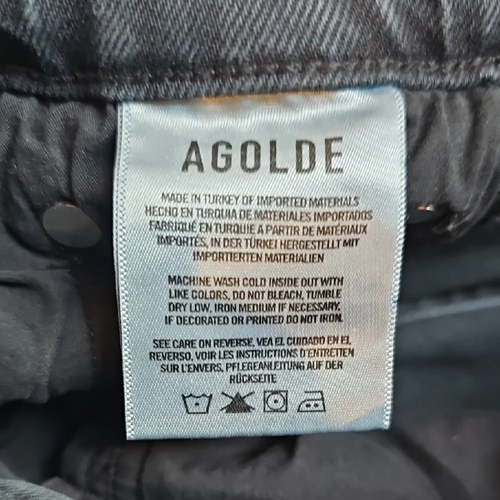 Agolde Distressed Chewed Hemline Toni Jeans, Mid-Rise, Black, Size 25